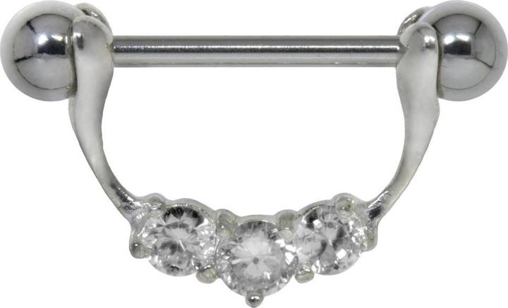 Image du produit Bijouteria Piercing poitrine (Acier chirurgical 316L, Argent 925, Zircone)