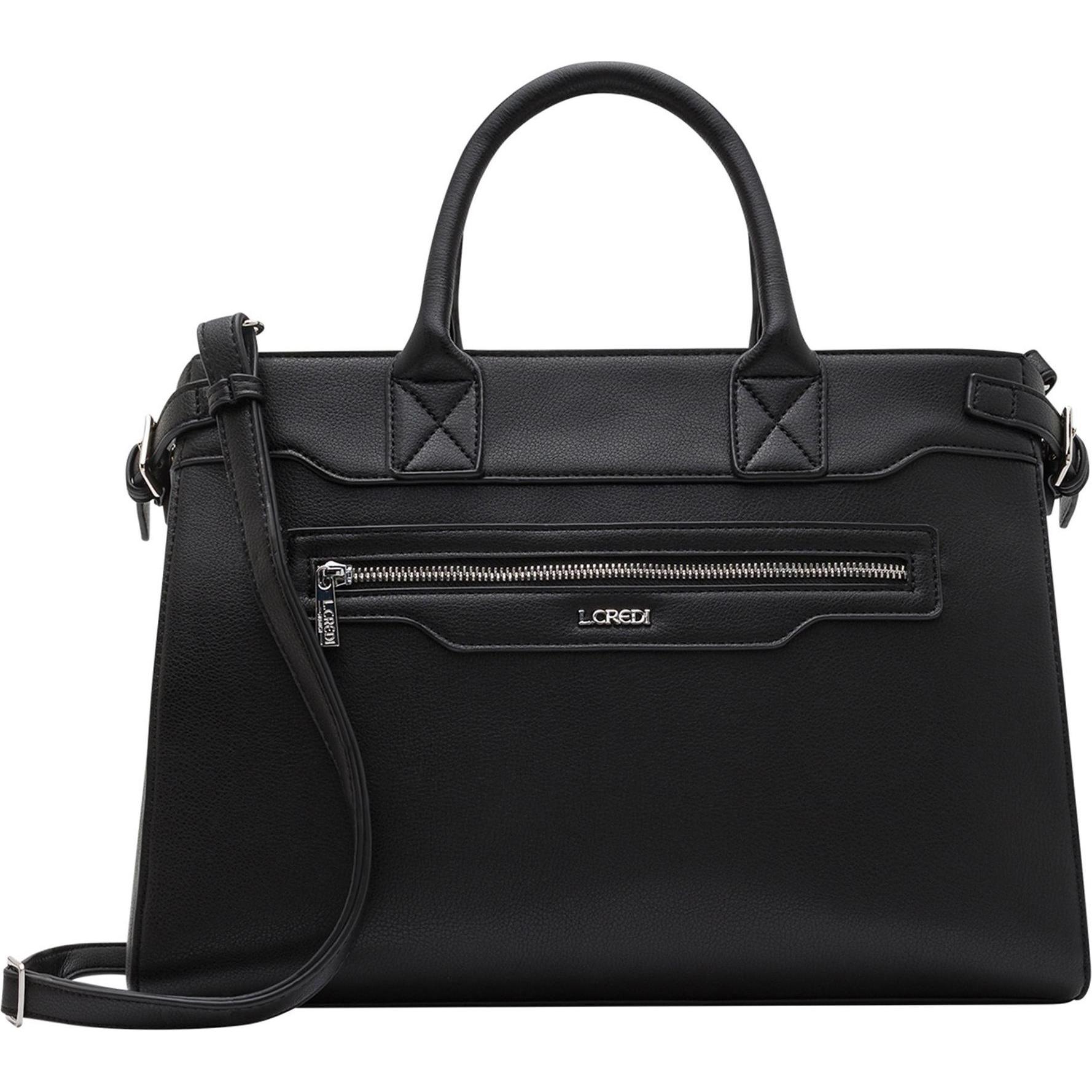 L.Credi, Tasche, Olisa Handtasche 38 cm, Schwarz, (13 l)