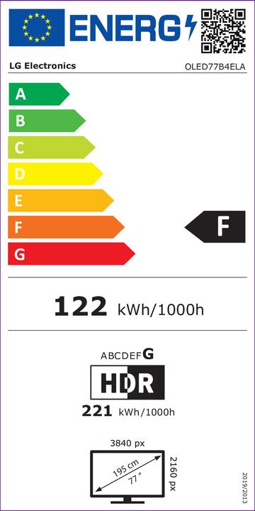 Energy Label LG () (77", B4, OLED, 4K, 2024)