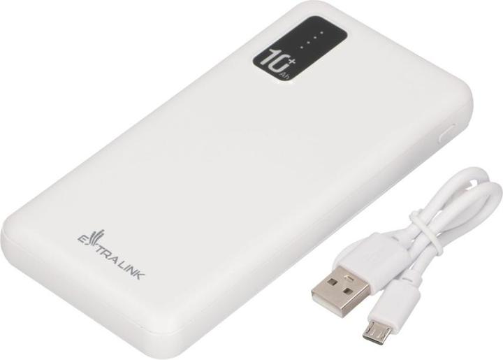 Image du produit Extralink EX.19638 Banque d'alimentation Lithium Polymère (LiPo) Blanc (10000 mAh, 10 W, 37 Wh)