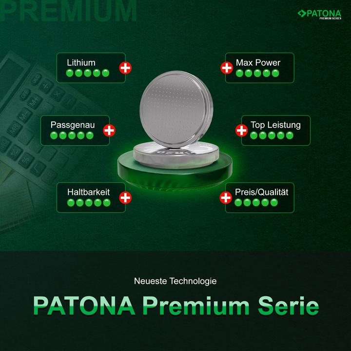 Immagine prodotto Patona Batteries Replacement Lithium 3V CR2032 10Pack (10 pz., CR2032, 240 mAh)