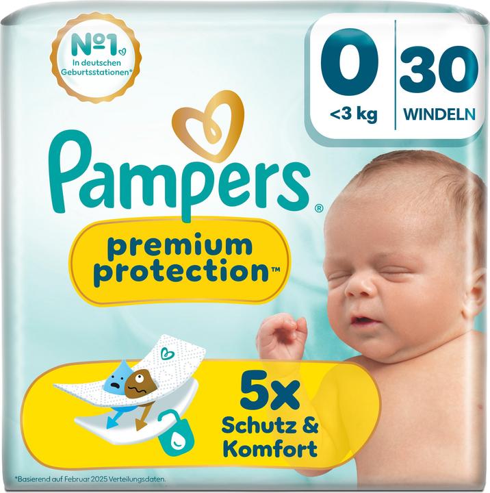 Productafbeelding Pampers Premium Protection (Maat 0, Verplaatsbaar pakket, 30 Pcs.)