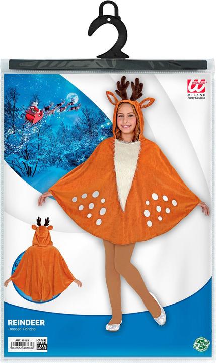 Actual product image Widmann REH (poncho with hood), One Size Fits Most Children (One size)