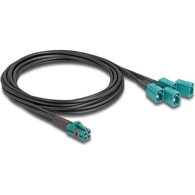 Delock Kabel Mini FAKRA Z Buchse quad zu 4 x FAKRA Z Buchse B-Typ (Antennenkabel), Antennenkabel