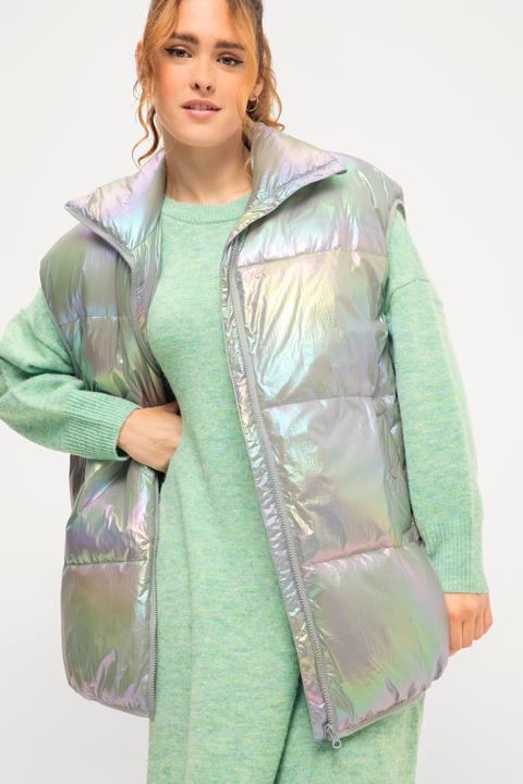 Produktbild Studio Untold Steppweste, oversized, Holografic-Look, Stehkragen, Zipper (50, 52)