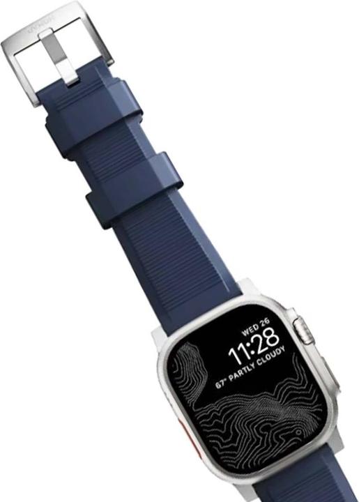 Produktbild Nomad Rugged Strap Atlantic Blue Connector Silver 42/44/45/49mm (42 mm, 44 mm, 45 mm, 49 mm, Fluorkautschuk (FKM))