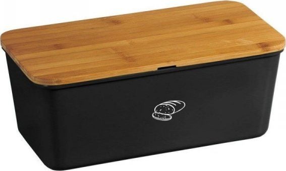 Kesper 58091 Bread Bin Rectangular, Wood Bamboo, Plastic