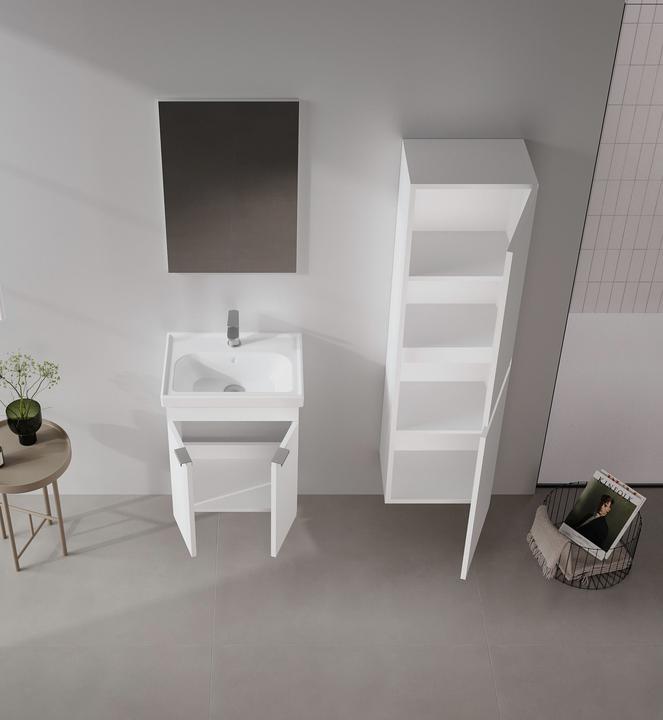 Produktbild Homitis Desna 50 Bathroom Cabinet With Sink & Mirror Set (2 Pieces)
