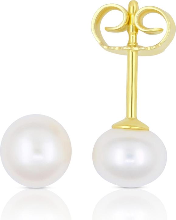 Image du produit Muau Stud earrings or jaune 750 freshwater pearl 5.5-6mm (Or jaune 750/18K)