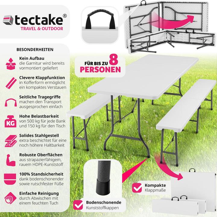 Actual product image tectake Dining table and bench set