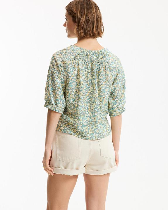Immagine prodotto La Redoute Collections Bluse mit V-Ausschnitt und 3/4-Ärmeln mit Blumenmuster (S)
