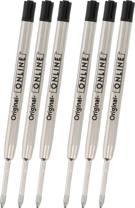 Produktbild Online Kugelschreiberminen M schwarz, 6 St. (Füllertinte, Schwarz, 0.60 mm)
