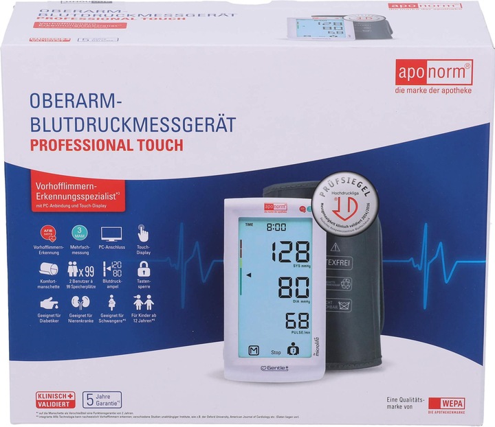 Actual product image Aponorm Blood pressure monitor Prof. Touch upper arm, 1 pc. (Blood pressure monitor upper arm)