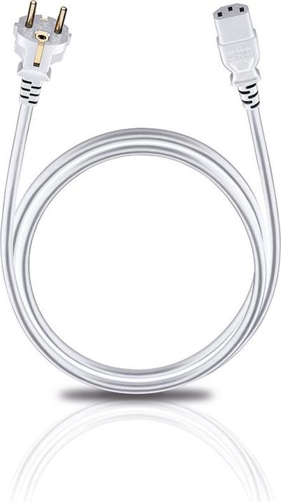 Image du produit Oehlbach Powercord C13/150 - 1.5m câble d'alimentation Schuko > prise d'appareil froid. blanc (1.50 m)