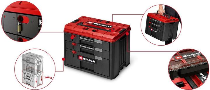 Actual product image Einhell E-Case Schubladenkoffer (12 pieces)