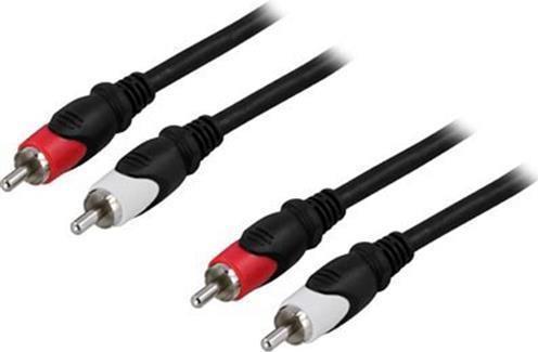 Produktbild Deltaco MM-109 - 1 m - 2 x RCA - 2x RCA - Männlich - Männlich - Schwarz (1 m, Cinch Kabel)