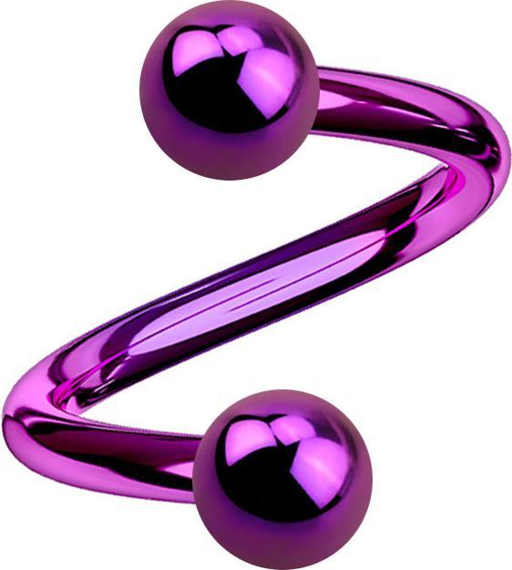 Image du produit Star Piercing Micro Spirale violette avec deux boules (Titane, sans laiton)