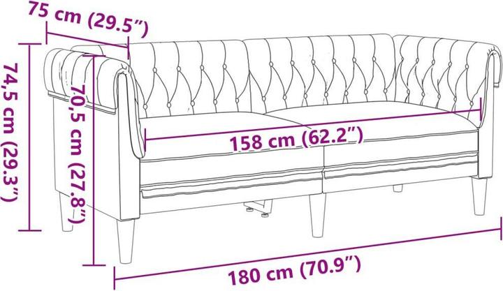 Produktbild vidaXL 2-Sitzer-Sofa (2-Sitzer)
