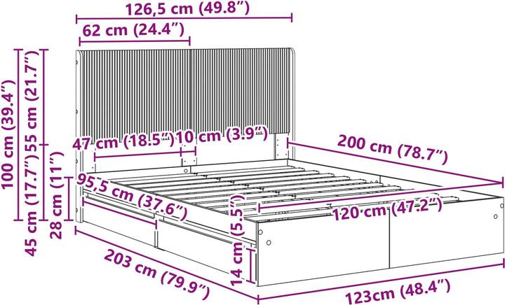 Image du produit vidaXL Bettrahmen (120 x 200 cm)
