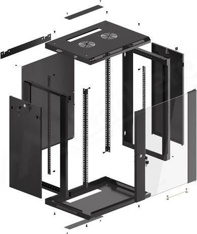 Image du produit Lanberg Rack mural 19 " 15U 600X450mm noir (15 HE, Rack 19 pouces)