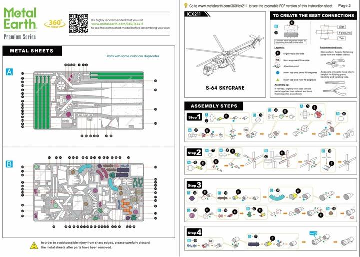 Image du produit Metal Earth ICONX - Sikorsky S-64 Skycrane