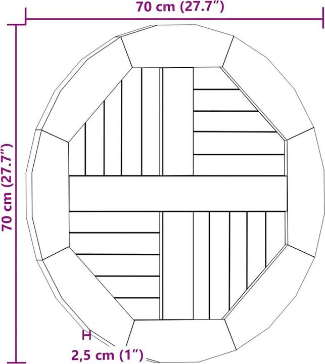 Produktbild vidaXL Tischplatte (70 x 70 cm)