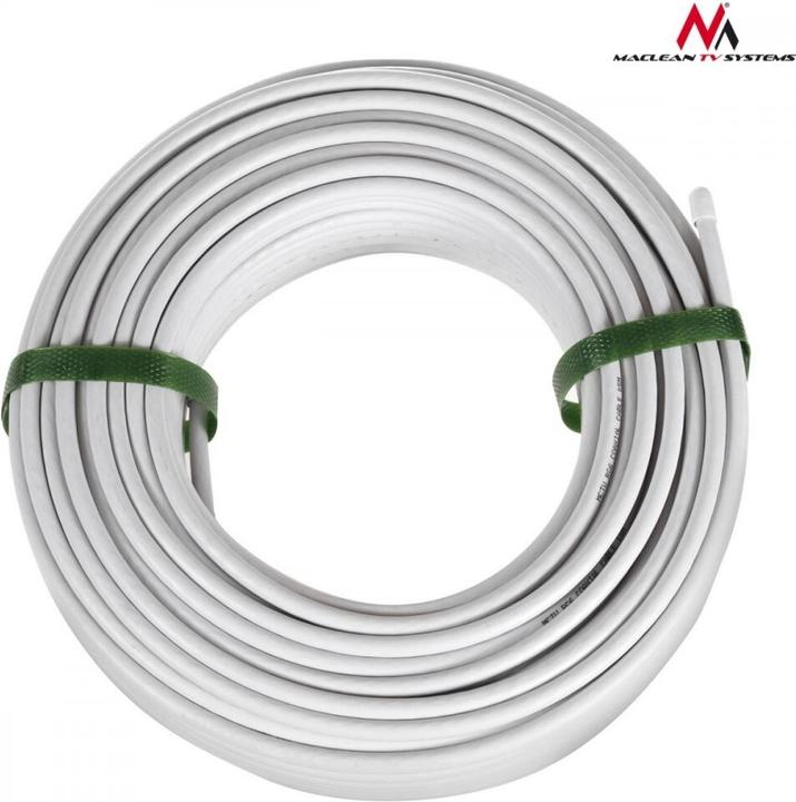 Image du produit Maclean Bobine de Câble Coaxial M/M 50m (Blanc) (Câble d'antenne)
