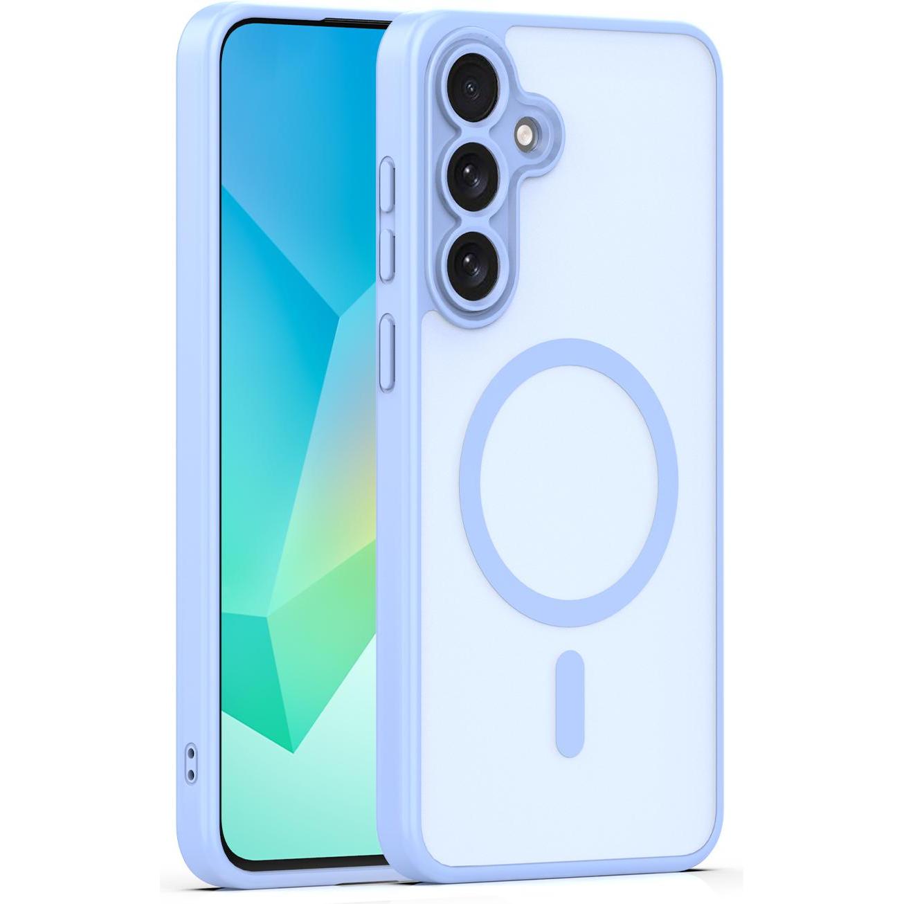 OEM Mag Matt case for Samsung S24 / S25 light blue (Samsung Galaxy S24, Samsung Galaxy S25), Cover smartphone, Blu