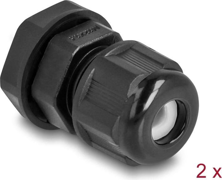 Image du produit Delock Presse-étoupe M12, noir 2 pièces