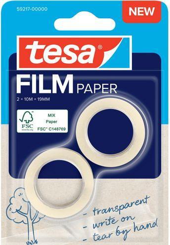 Produktbild tesa tesaFILM Paper transparent 2x 19mmx10m Blister (19 mm)