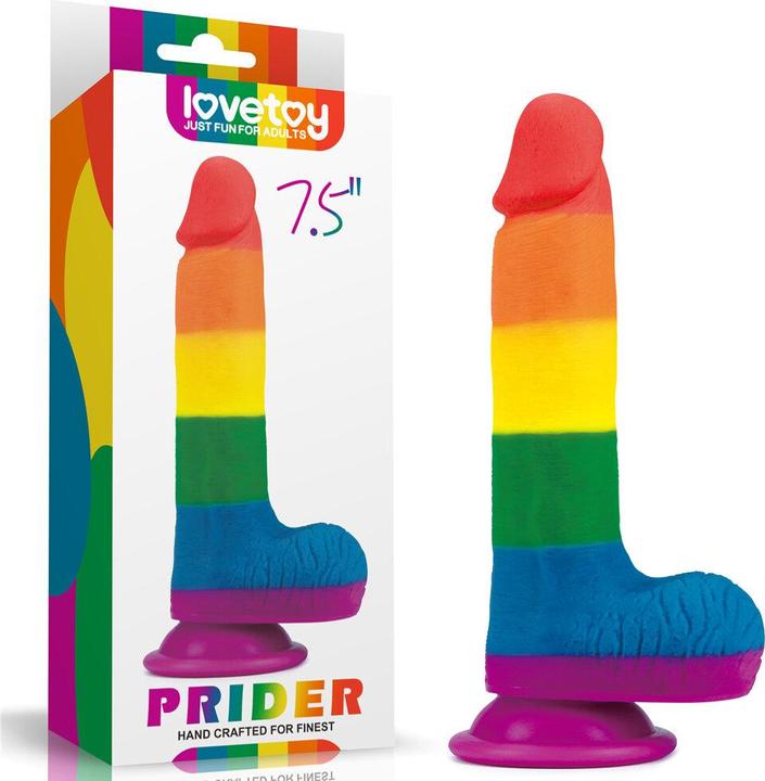 Actual product image Lovetoy Dildo Prider Liquid Silicone 7.5"