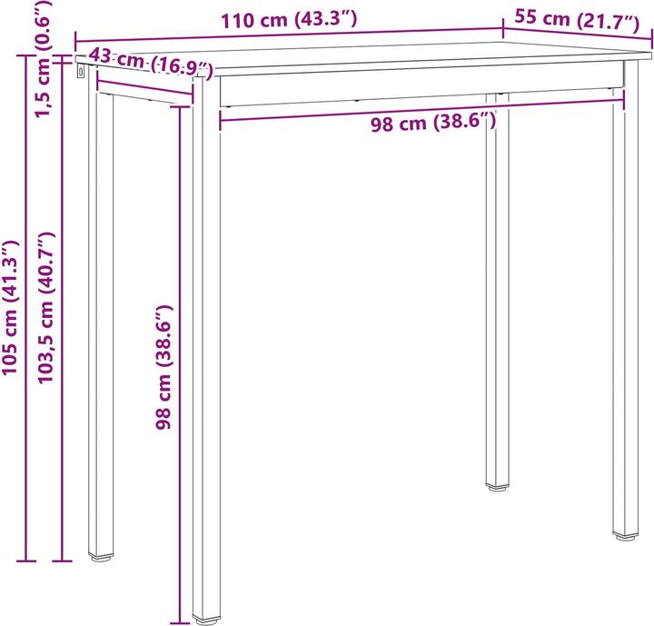 Image du produit vidaXL Bartisch