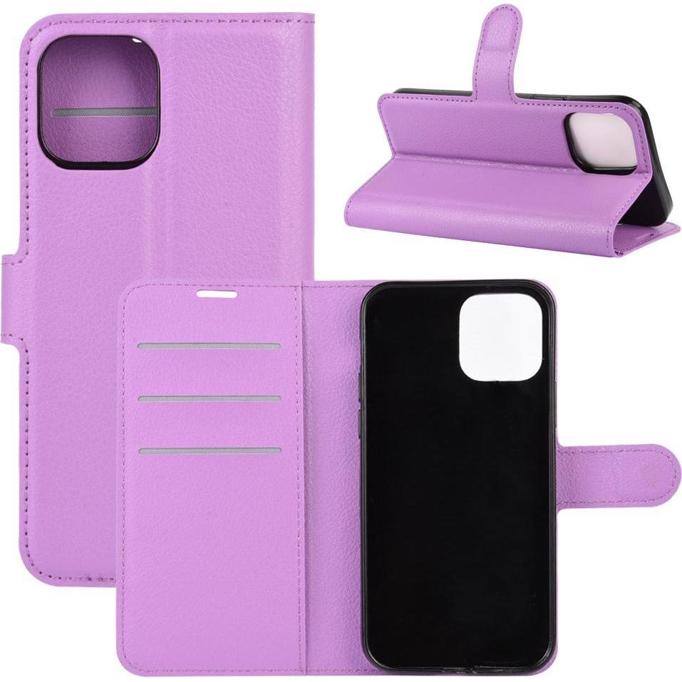 Thumbnail - Cover-Discount iPhone 12 / 12 Pro - Leder Etui Hülle violett (Apple iPhone 12, Apple iPhone 12 Pro), Smartphone Hülle, V...