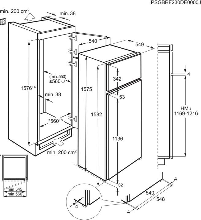 Produktbild Electrolux DD INC ETS5LE16S Flügeltürkühlschrank (249 l)