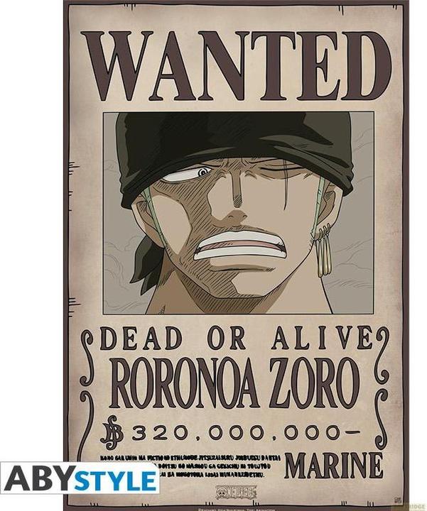 Image du produit ABYstyle ONE PIECE - Poster Wanted Zoro new 91.5x61 (91,5 x 61 cm)
