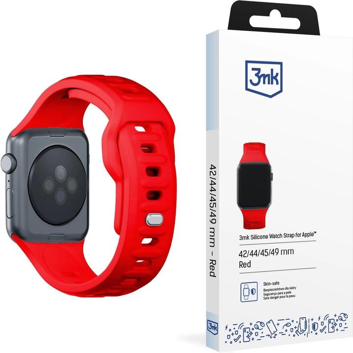 Produktbild 3MK Silicone Watch Strap czerwony/red dla Apple Watch 42/44/45/49mm (Edelstahl, Silikon)
