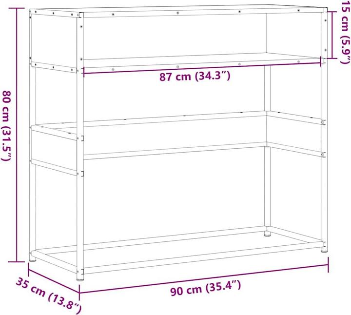 Produktbild vidaXL Konsolentisch (90 x 35 x 80 cm)