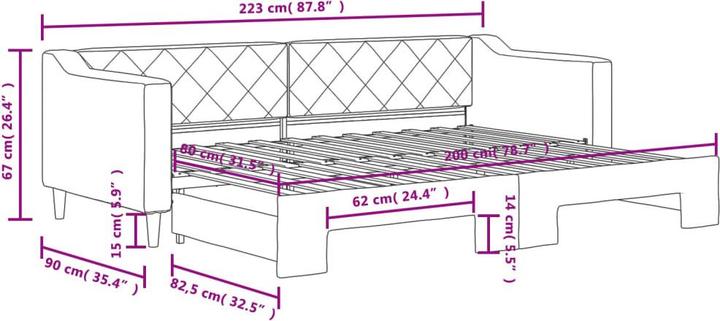 Produktbild vidaXL ausziehbares Tagesbett