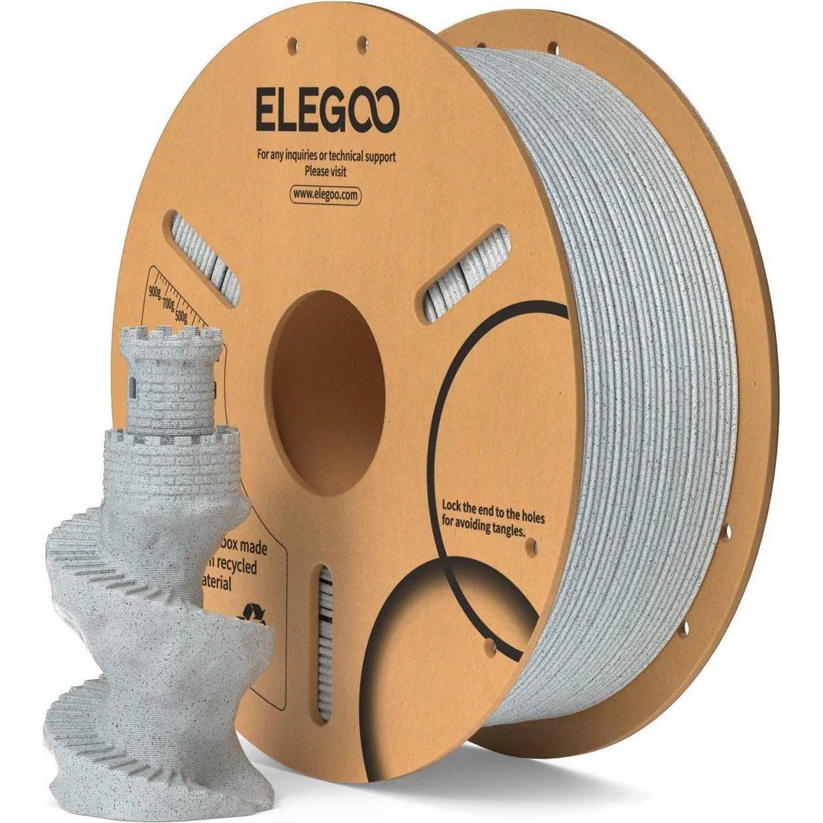 Elegoo Filament PLA Marble (PLA, 1.75 mm, 1000 g, Multicolore), Filamenti stampa 3D, Grigio