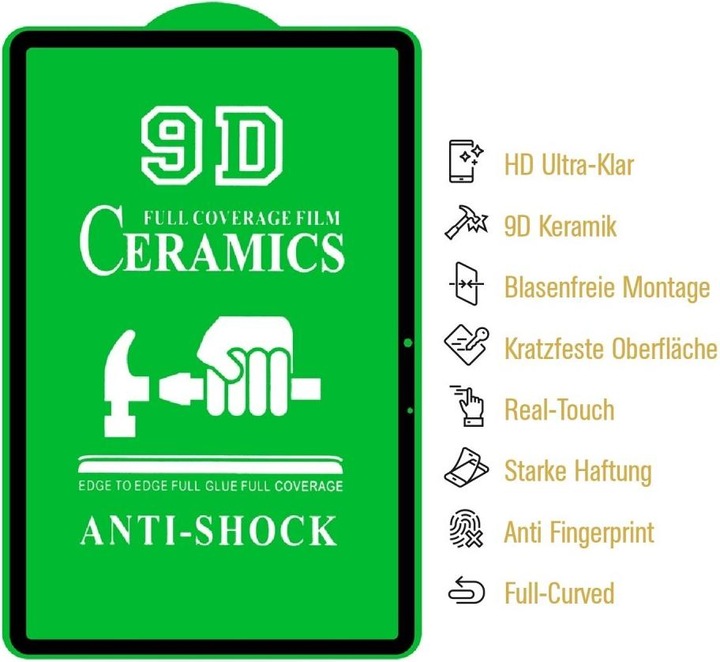 Produktbild Protectorking 3x Ceramic-Glass Full Cover HD Klar (3 Stück, Galaxy Tab S8 Ultra)