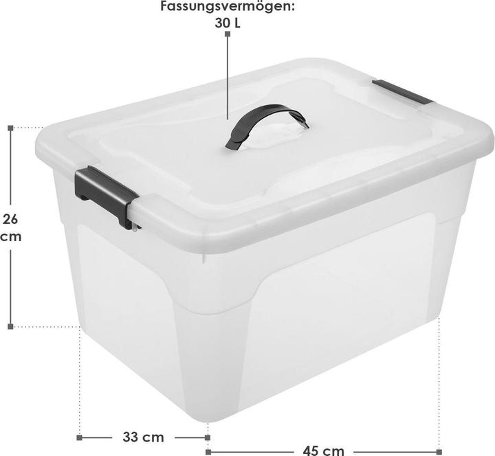 Immagine prodotto Juskys Set di scatole portaoggetti con coperchio (33 x 45 x 26 cm, 30 l)