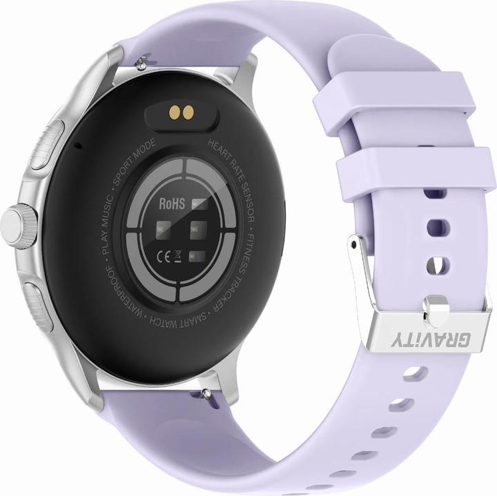 Produktbild Gravity GT12-6 Damen-Smartwatch, lila Silikonarmband + silbernes Armband