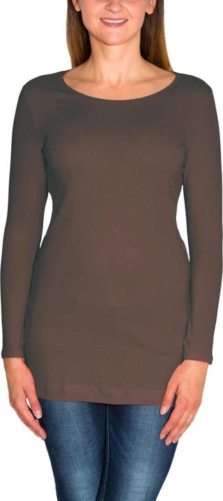 Actual product image Alkato Damen Langarm Longshirt Langarmshirt Tunika Basic Shirt (S)