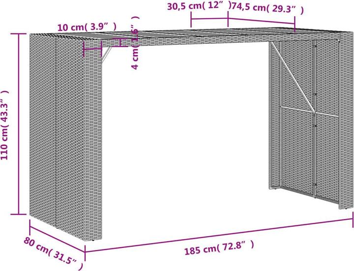 Produktbild vidaXL Garten-Bartisch