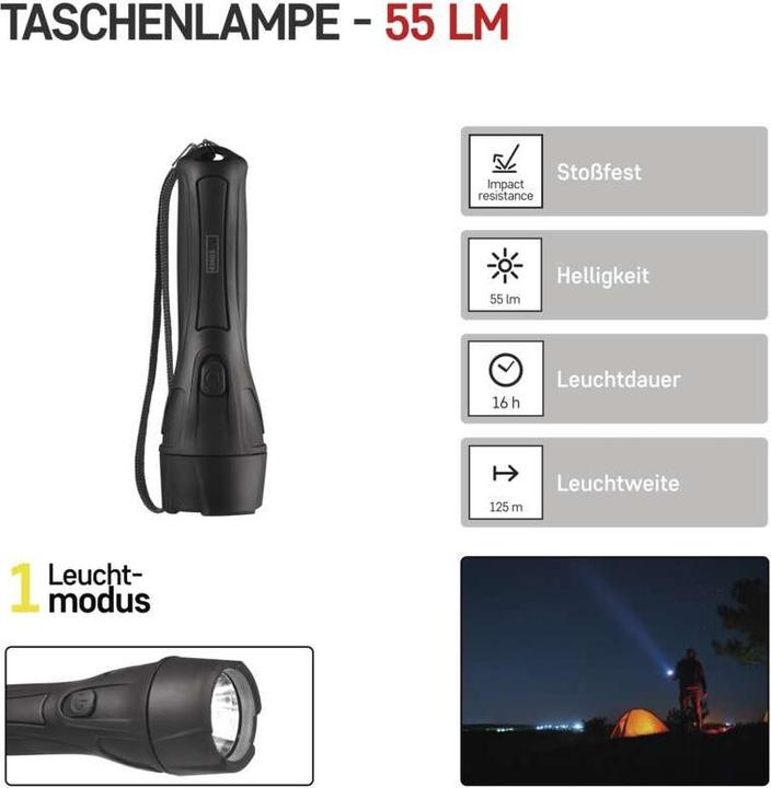 Actual product image Emos LED torch P3210, 55 lm, 2× AA (15.50 cm, 55 lm)