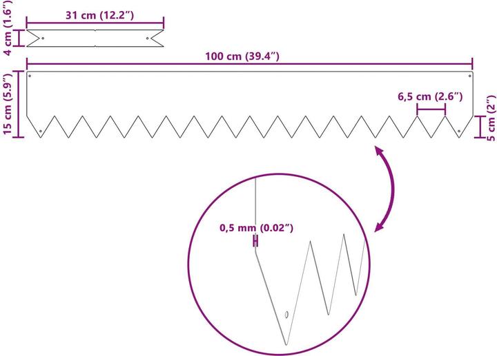 Produktbild vidaXL Gartenumrandung (100 cm)