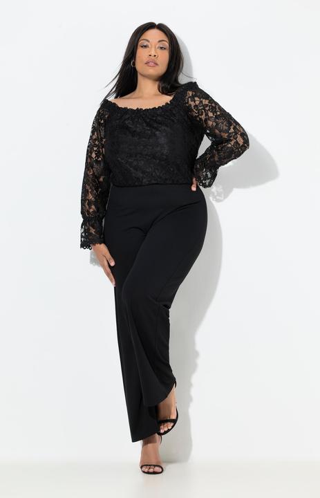 Immagine prodotto Ulla Popken Tuta con taglio della gamba ampio, scollo elastico e maniche lunghe (50)