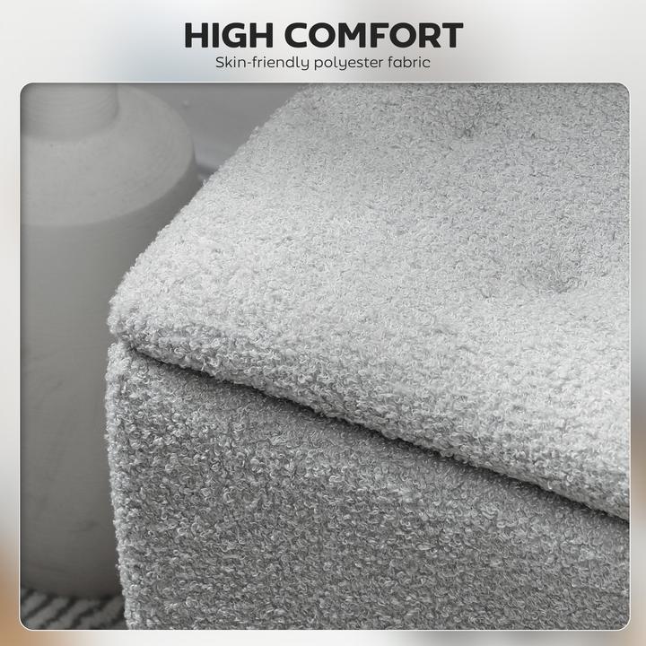 Image du produit Homcom Sitzbank Polyester, Kautschukbaumholz Grau (95 cm)