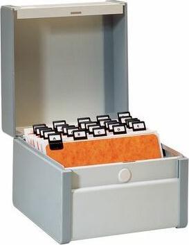 Produktbild Rexel VAL-REX Karteikasten aus Metall, DIN A6 hoch, grau lackiert Kapazität: 150 x 105 mm, für 500 Karten (A6)