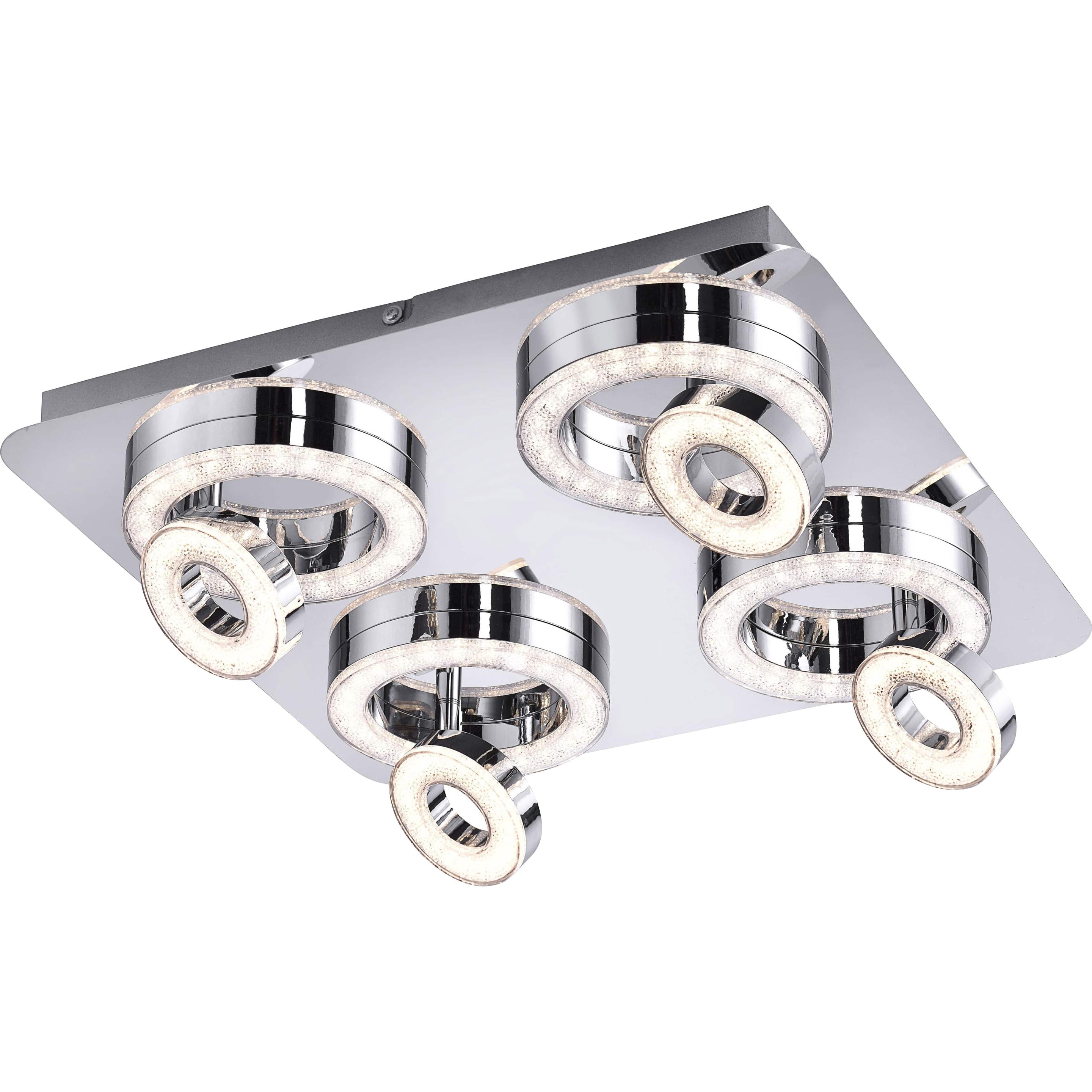 Leuchten Direkt, Wandleuchte + Deckenleuchte, Deckenleuchtechrom4xLED/4xLED/3InnenleuchteIP20 (2280 lm)